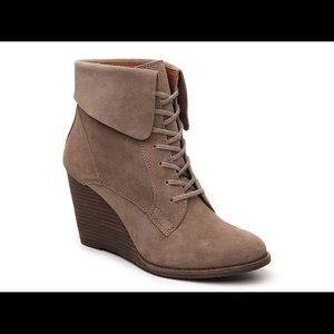Lucky Brand suede wedge bootie